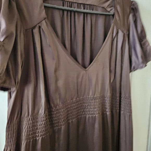 To The Max Silky Lightweight Chocolate Brown Midi Dress Large - Picture 4 of 10